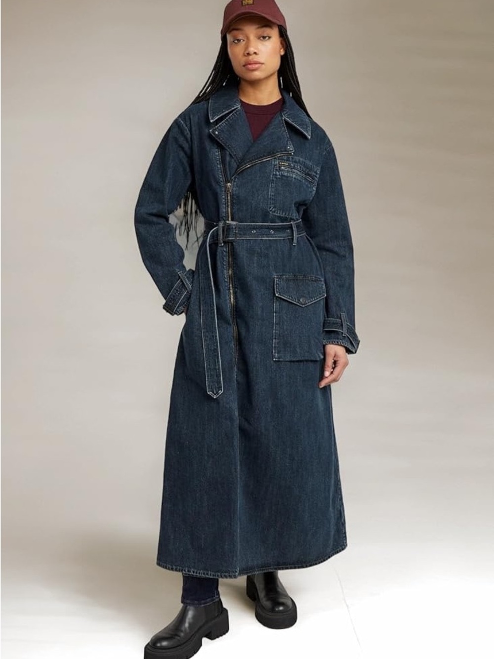 G-Star Raw Indigo Denim Moto Jacket trench coat dress nwt